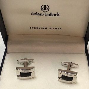 Sterling silver Dolan Bullock onyx cufflinks